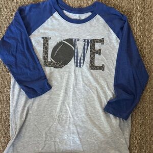 Stylish Blue and Gray Long Sleeve Tee